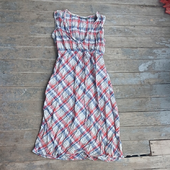 Eddie Bauer Dresses & Skirts - GUC Eddie Bauer Plaid Summer Sleeveless Dress Size 10